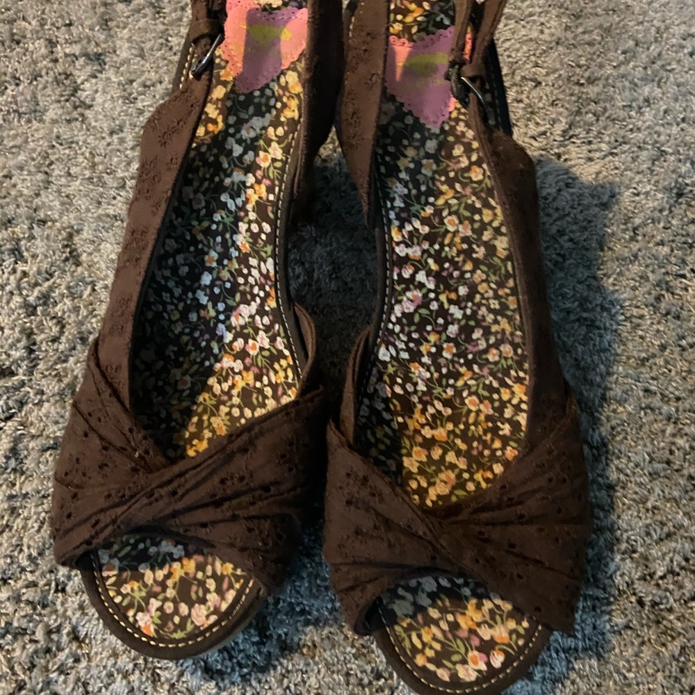 Cork heel sandals
